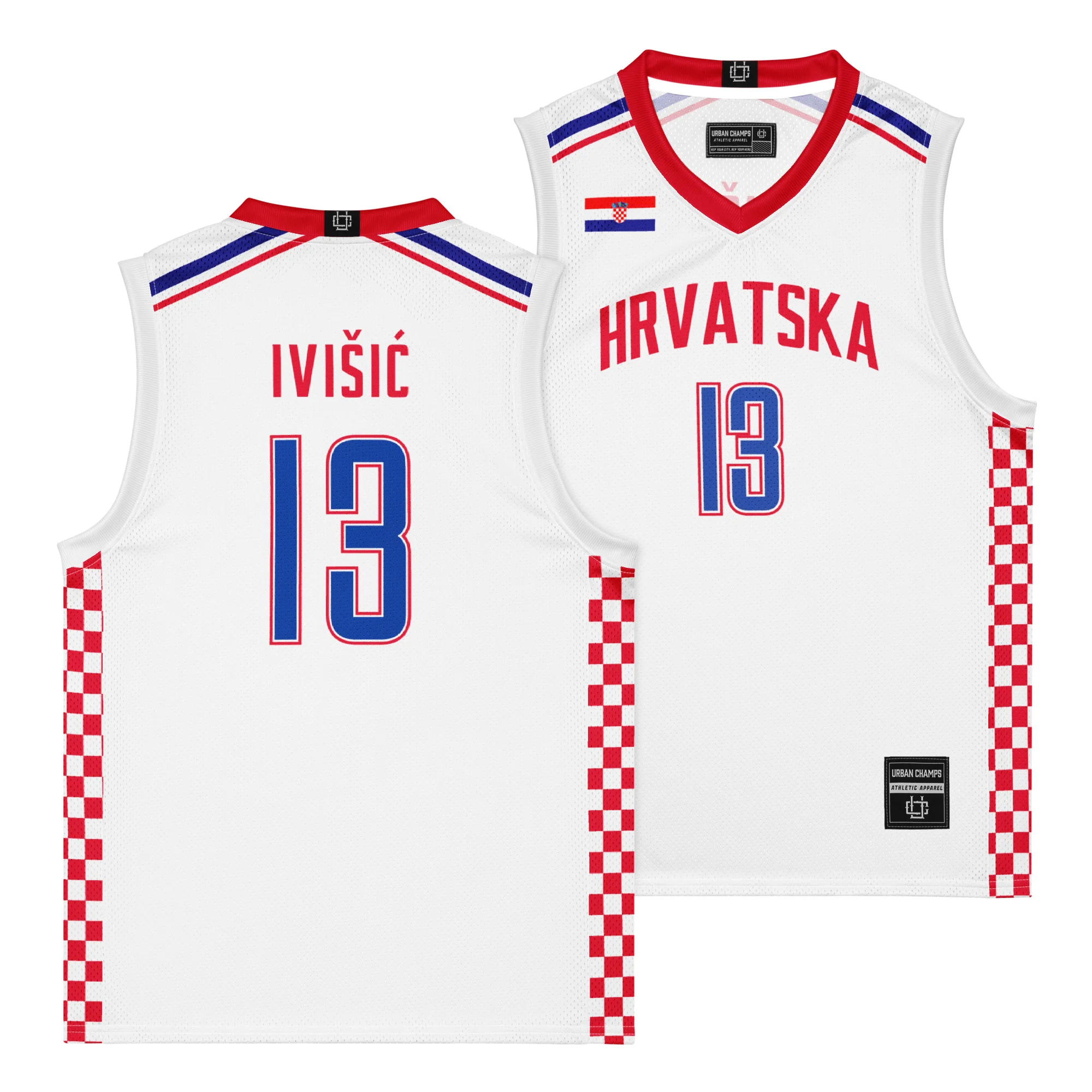 Croatia International Men's Basketball White Jersey