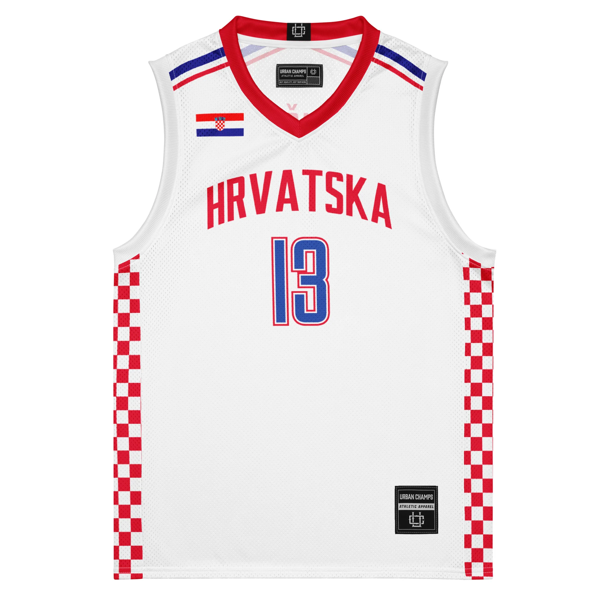 Croatia International Men's Basketball White Jersey