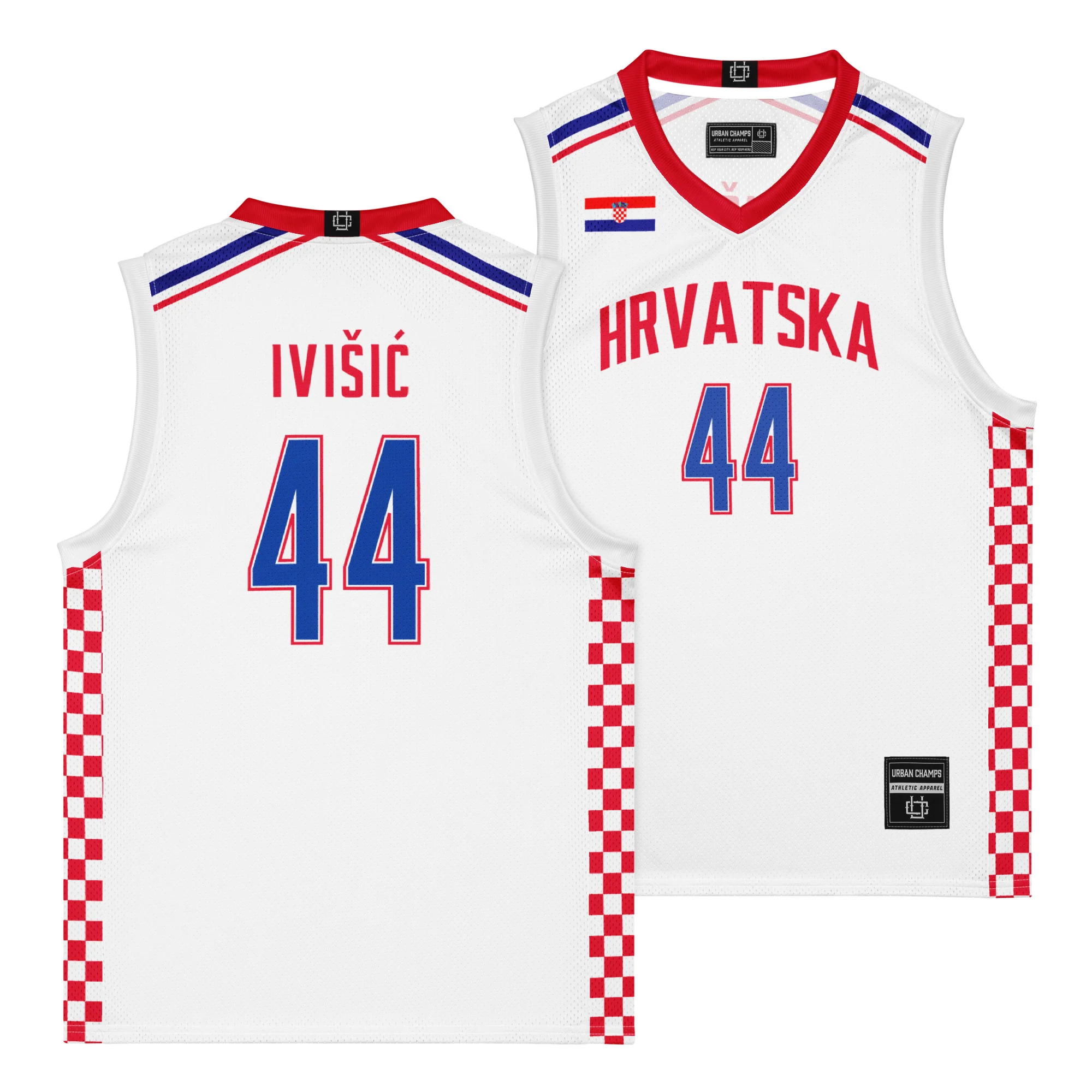 Croatia International Men's Basketball White Jersey