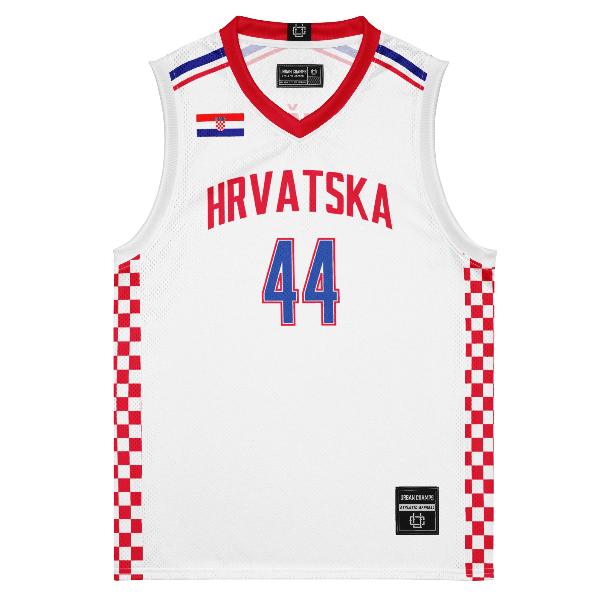 Croatia International Men's Basketball White Jersey