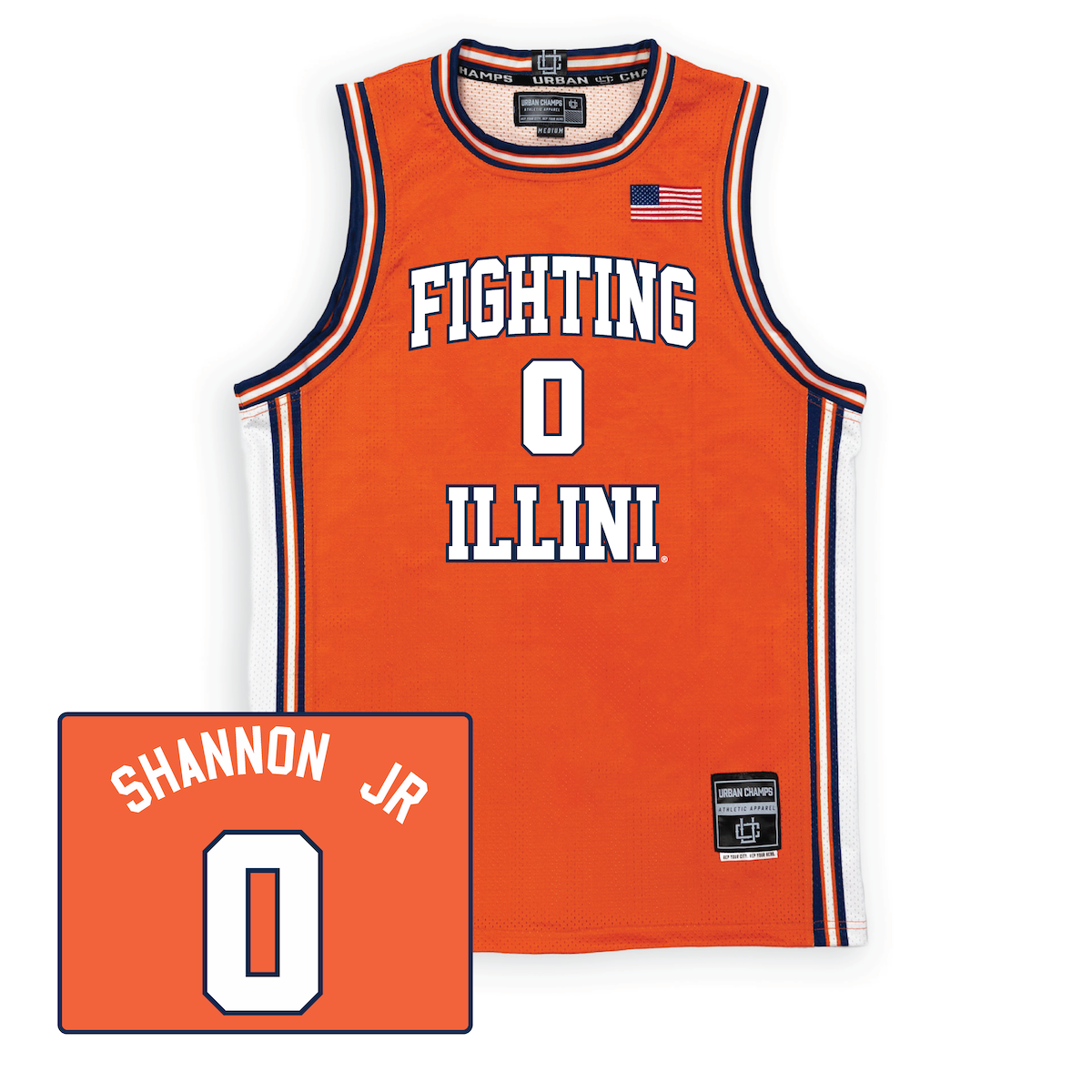 Men's Basketball Orange Illini Jersey